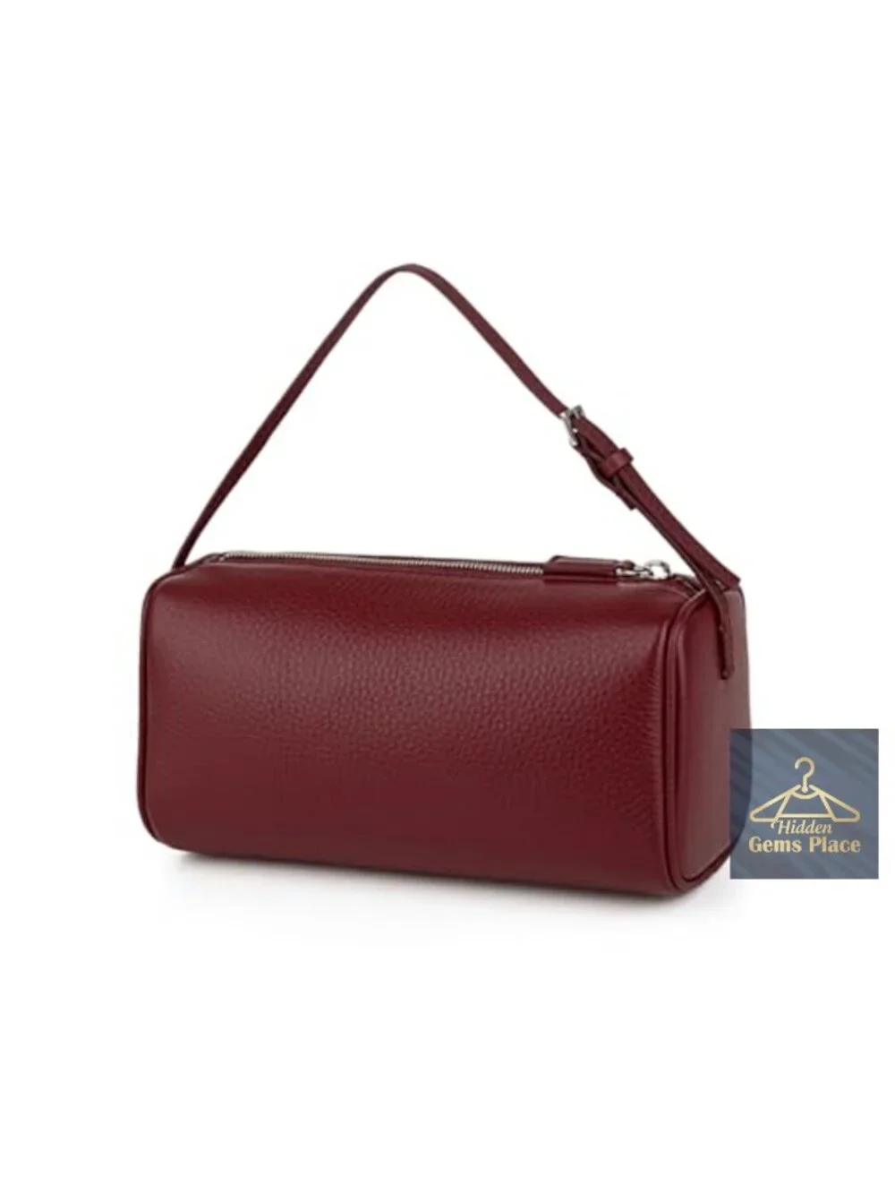 Premium Full-Grained Leather Hobo Crossbody Bag with Adjustable Strap